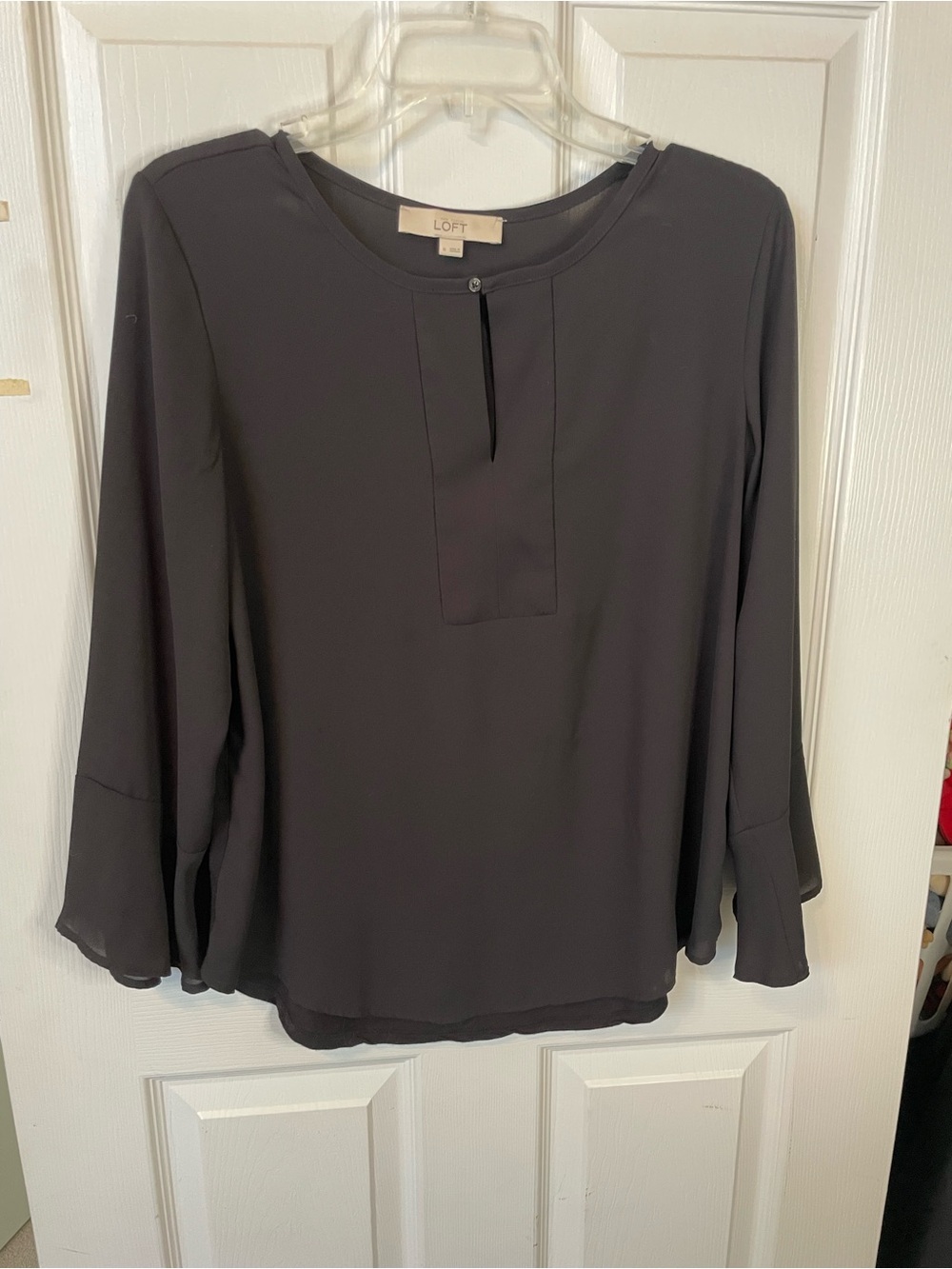 Loft Black Women's Long Sleeve Blouse - Elegant Everyday Top small
